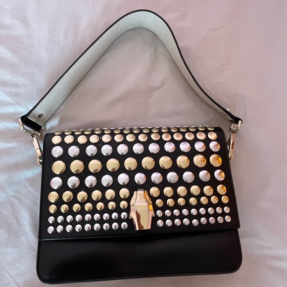 Cavalli class black handbag with decor - Picture 12 of 15